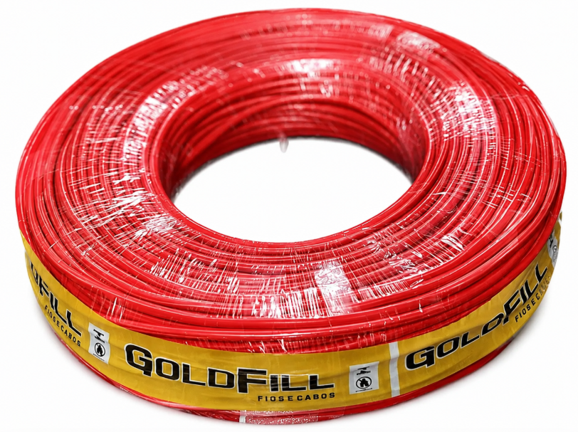 Cabo Flexível 2,5mm Rolo 100 Metros Com inmetro Cobertura Vermelho Goldfill